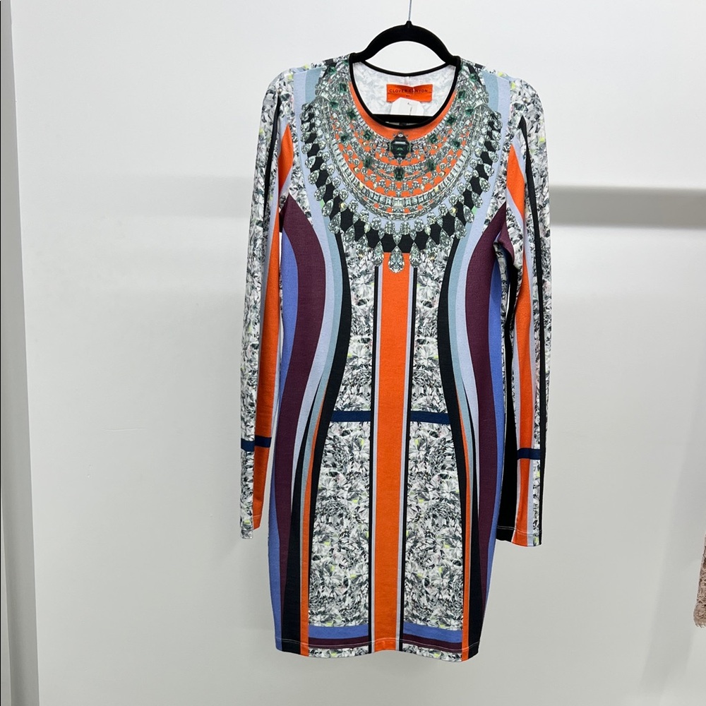 Clover Canyon Orange and Purple Long Sleeve Dress